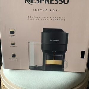 Nespresso Vertuo Pop+ Coffee Machine - White with Pink and Gold Accents